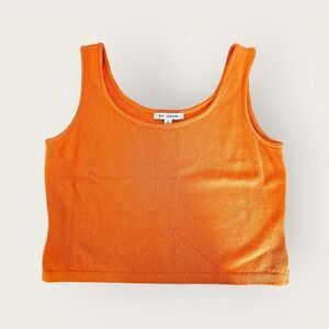 St. John Collection Orange Santana Knit Wool Blend Square Neck Tank Top S